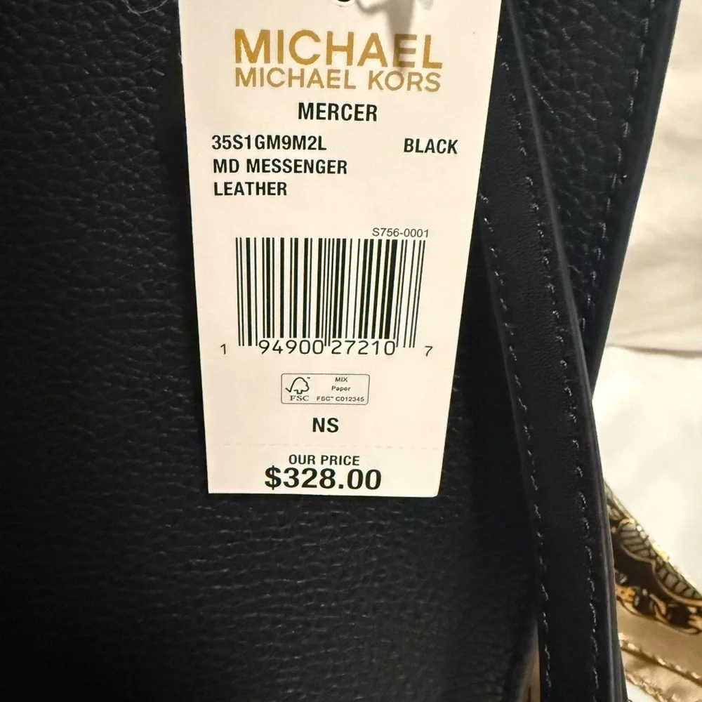 MICHAEL MICHAEL KORS “Mercer” NWT Black leather messenger Bag Full Inclusion!